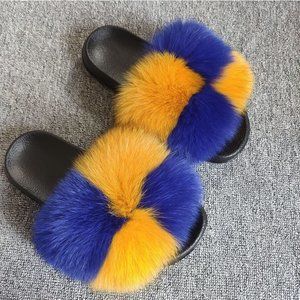 Luxury Fluffy Fur Slippers Ladies
